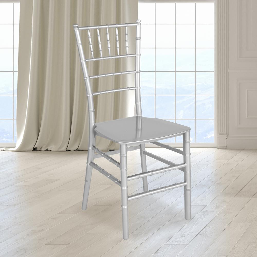 Silver Stackable Resin Chiavari Chair. Picture 6