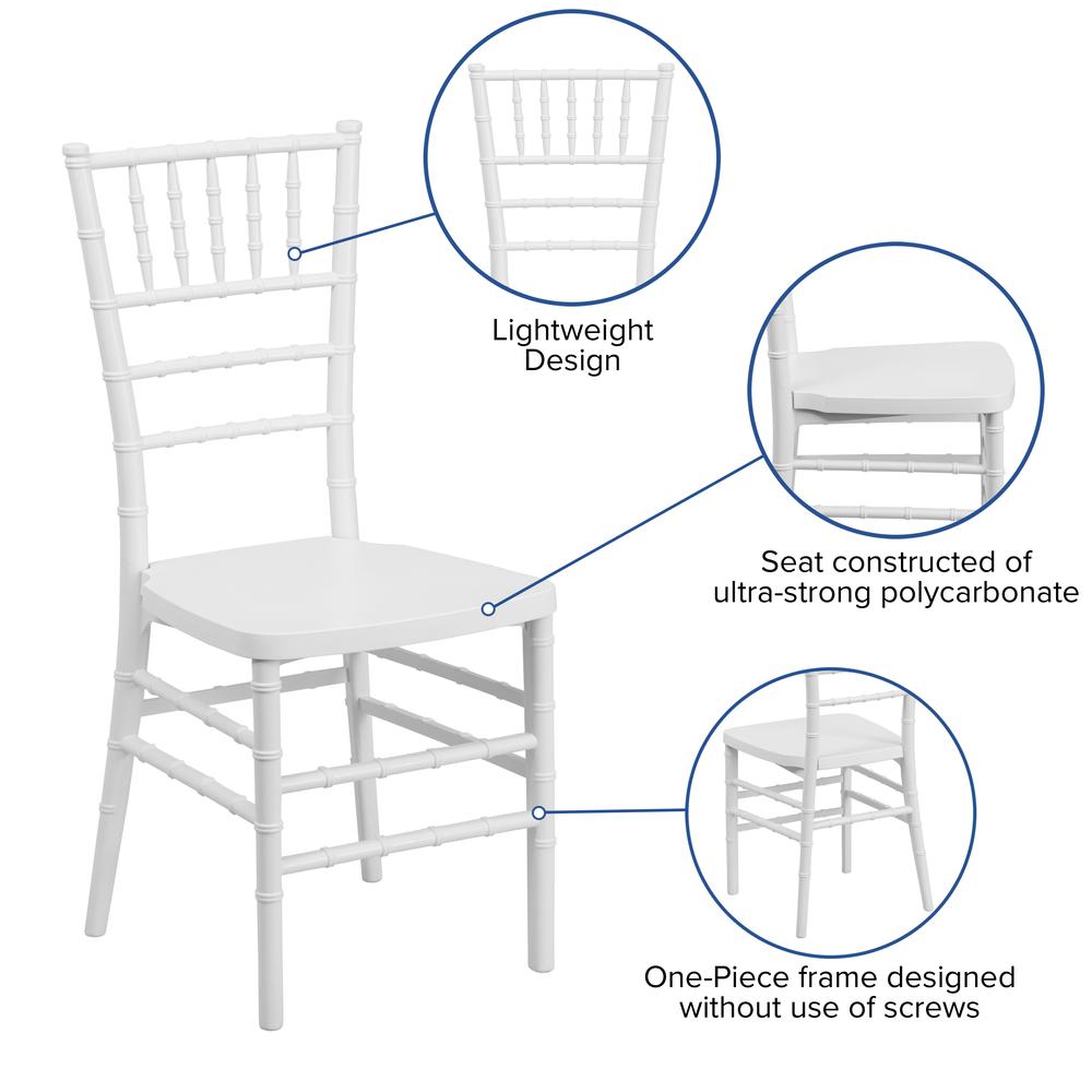White Resin Stacking Chiavari Chair. Picture 6