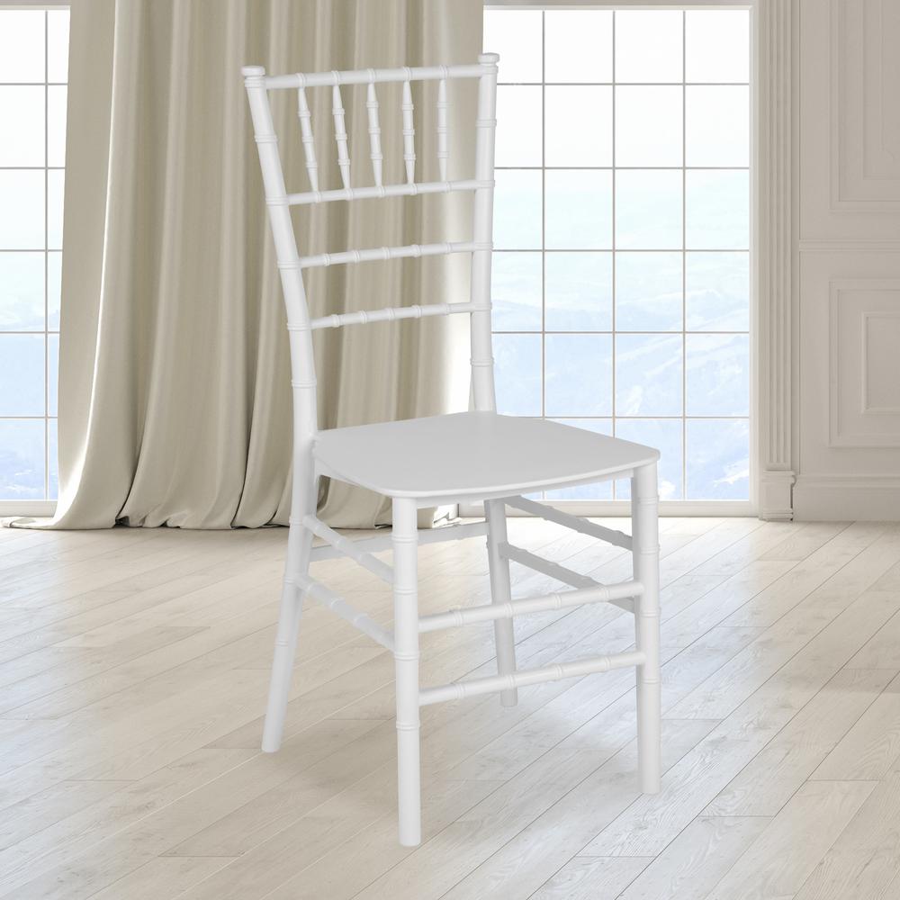 White  Stackable Resin Chiavari Chair. Picture 6