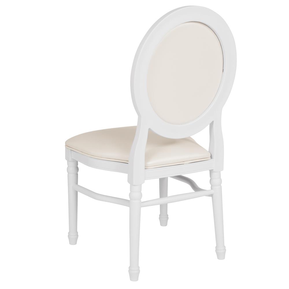 900 lb. Capacity King Louis Chair with White Vinyl Back and Seat and White Frame. Picture 4