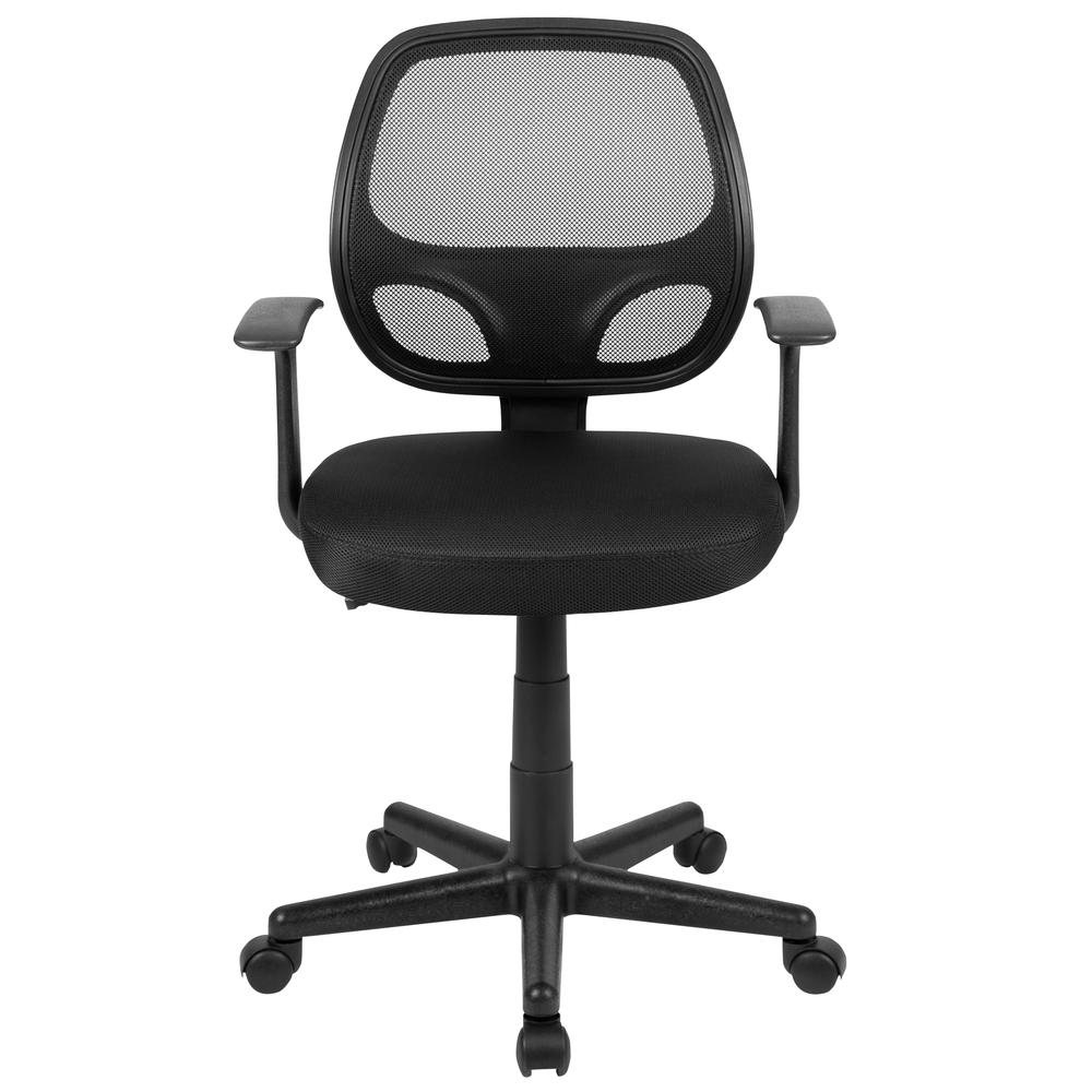 Mid-Back Black Mesh Swivel Ergonomic Task Office Chair with Arms, BIFMA Certified. Picture 5
