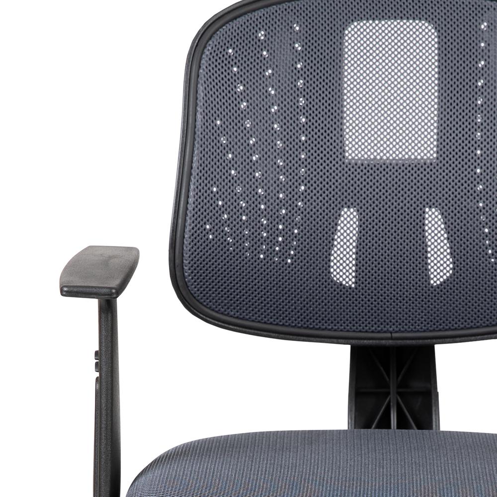 Mid-Back Gray Mesh Swivel Task Office Chair with Pivot Back and Arms, BIFMA Certified. Picture 7