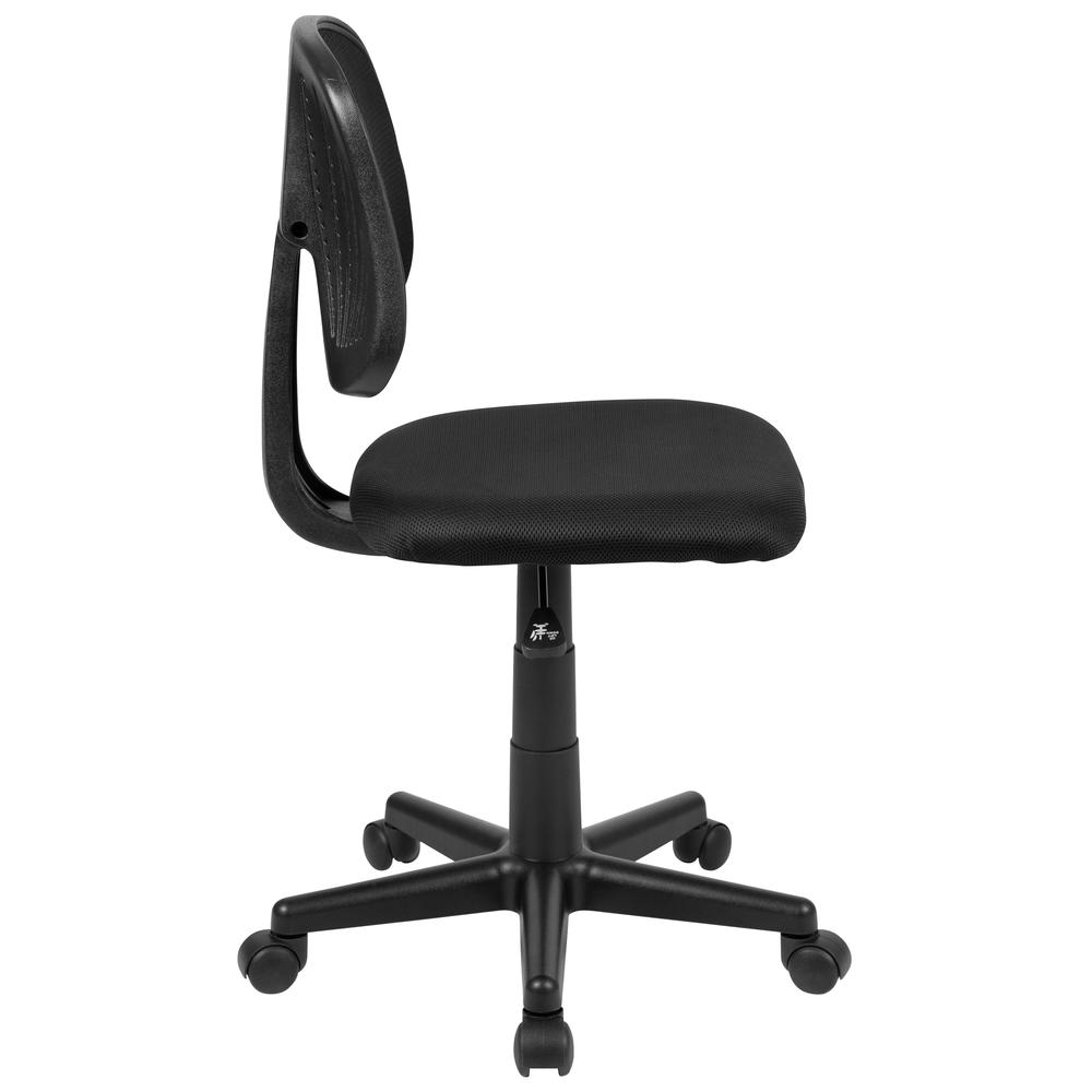 Mid-Back Black Mesh Swivel Task Office Chair with Pivot Back, BIFMA Certified. Picture 3