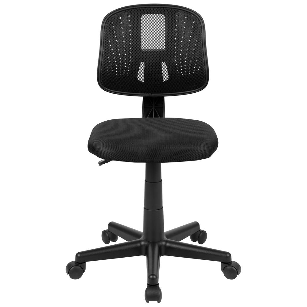 Mid-Back Black Mesh Swivel Task Office Chair with Pivot Back, BIFMA Certified. Picture 5