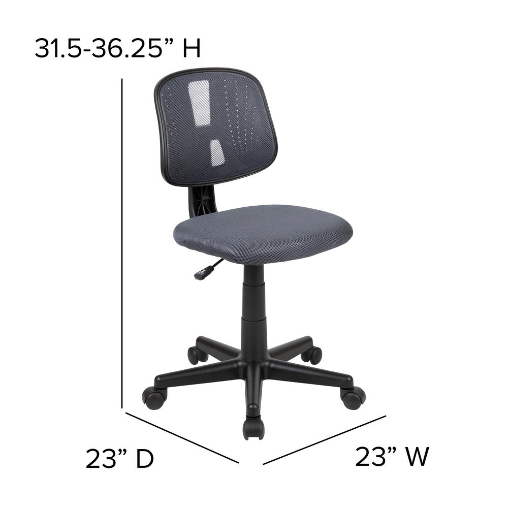 Flash Fundamentals Mid-Back Gray Mesh Swivel Task Office Chair with Pivot Back, BIFMA Certified. Picture 4
