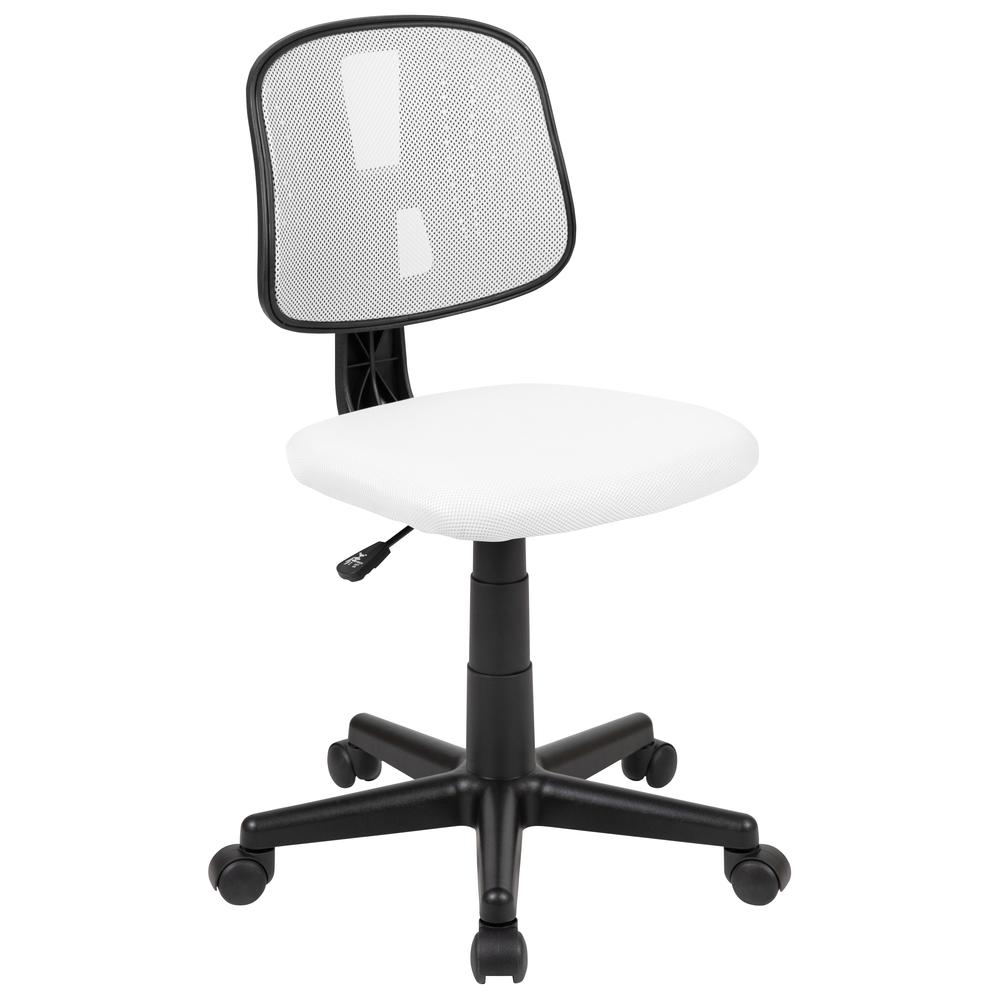Fundamentals Mid-Back White Mesh Swivel Task Office Chair with Pivot Back. Picture 1