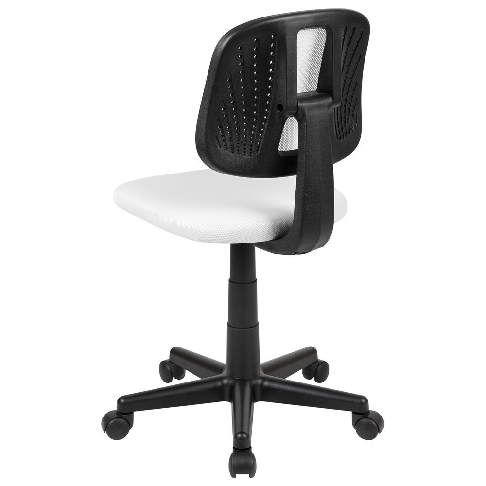Mid-Back White Mesh Swivel Task Office Chair with Pivot Back, BIFMA Certified. Picture 4