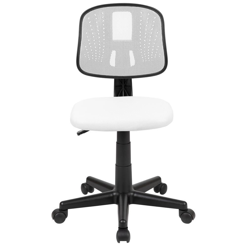 Mid-Back White Mesh Swivel Task Office Chair with Pivot Back, BIFMA Certified. Picture 5