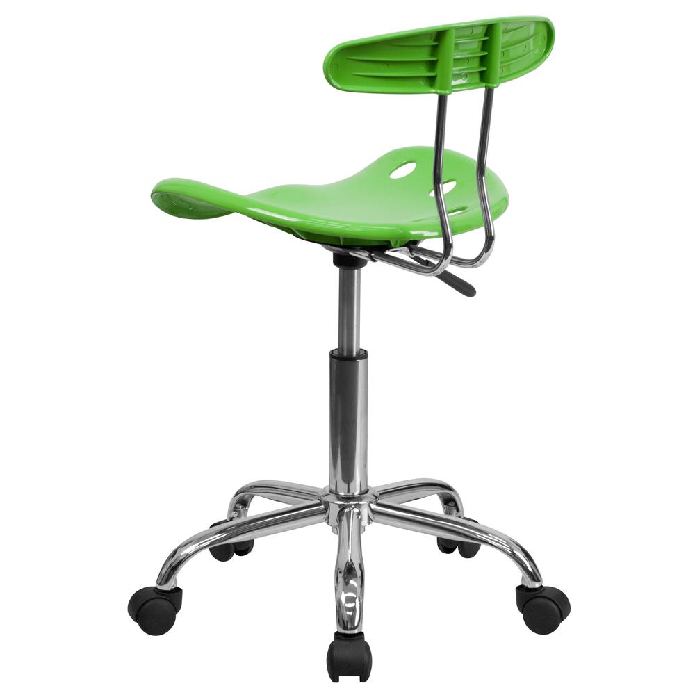 Vibrant Apple Green and Chrome Swivel Task Office Chair with Tractor Seat. Picture 4