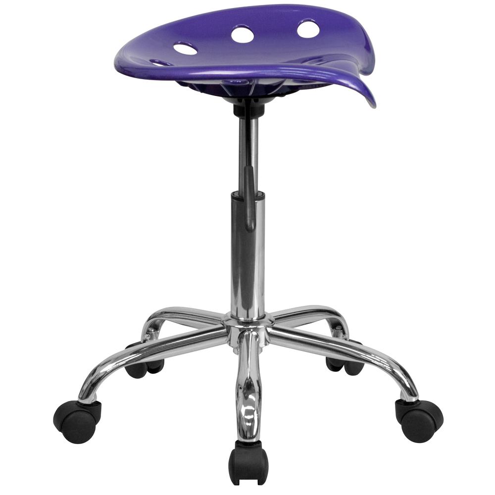 Vibrant Violet Tractor Seat and Chrome Stool. Picture 2