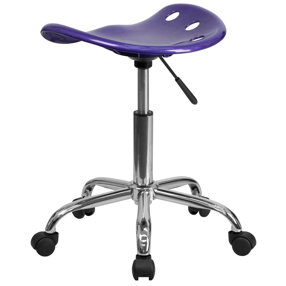 Vibrant Violet Tractor Seat and Chrome Stool. Picture 3