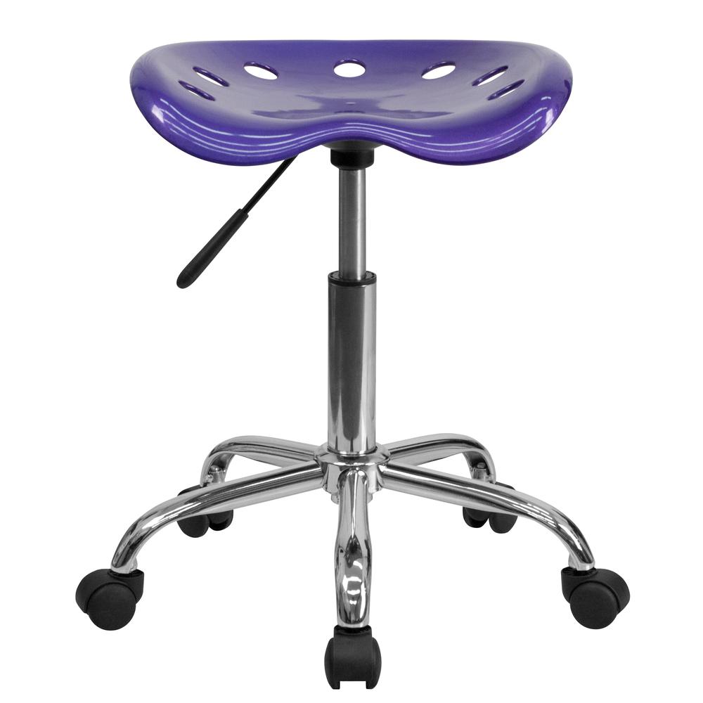 Vibrant Violet Tractor Seat and Chrome Stool. Picture 4