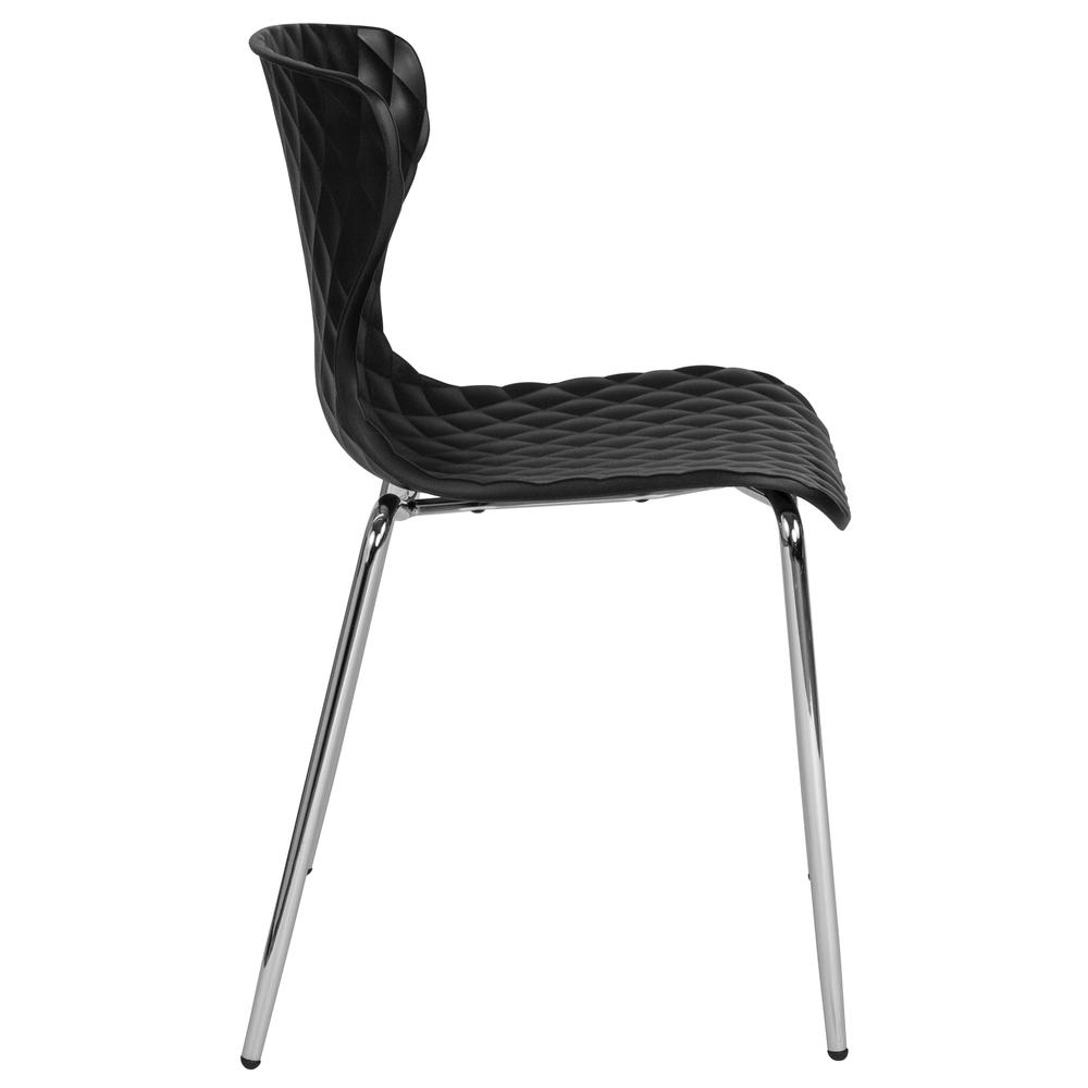 Lowell Contemporary Design Black Plastic Stack Chair. Picture 2