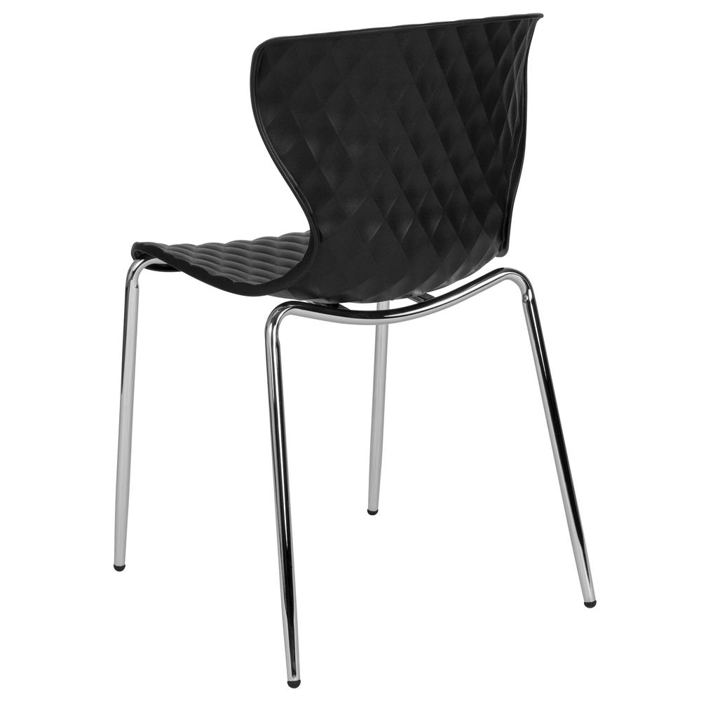 Lowell Contemporary Design Black Plastic Stack Chair. Picture 3