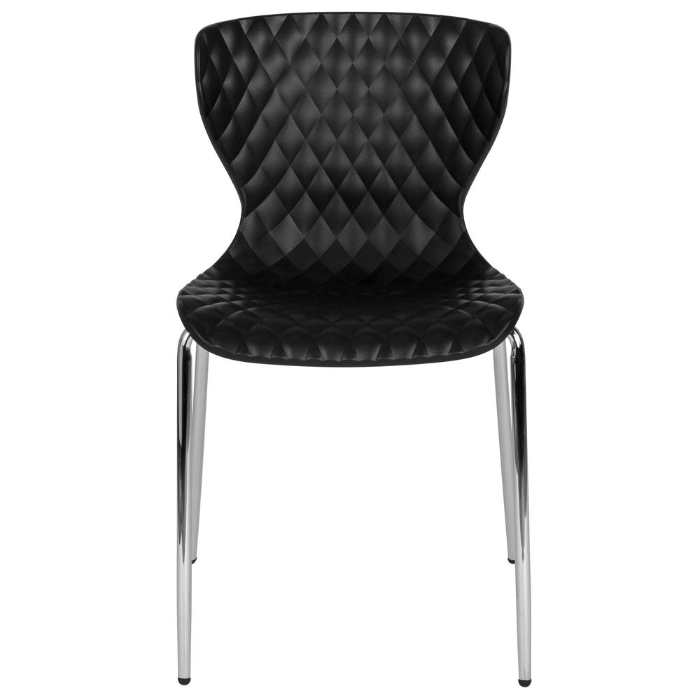 Lowell Contemporary Design Black Plastic Stack Chair. Picture 4