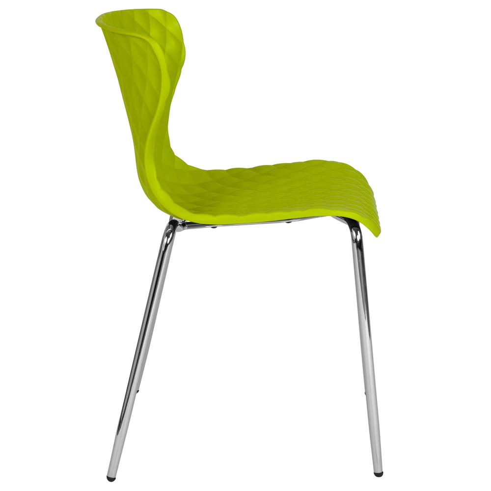 Contemporary Design Citrus Green Plastic Stack Chair. Picture 2
