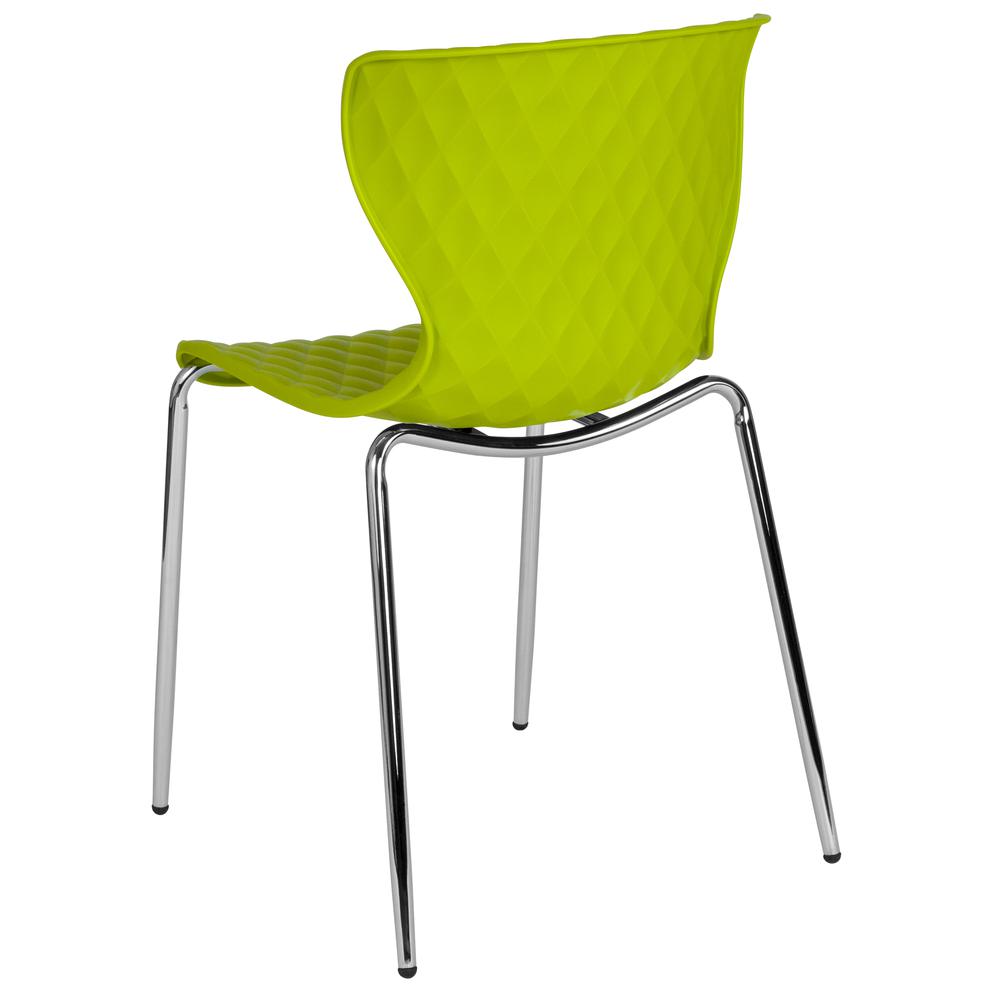 Contemporary Design Citrus Green Plastic Stack Chair. Picture 3