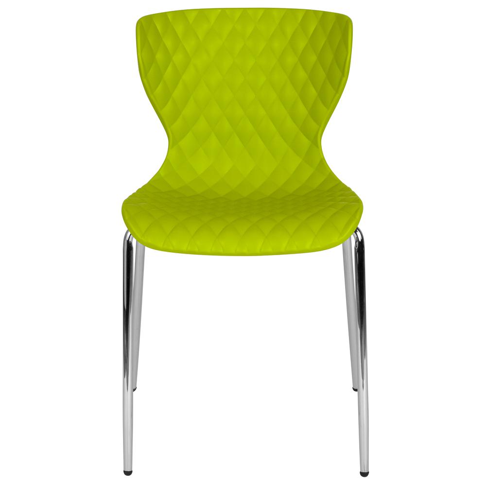 Contemporary Design Citrus Green Plastic Stack Chair. Picture 4
