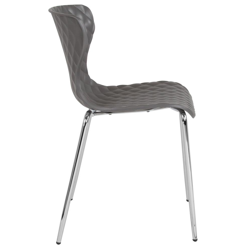 Lowell Contemporary Design Gray Plastic Stack Chair. Picture 2