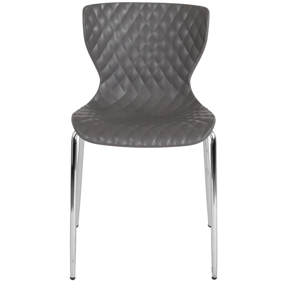 Lowell Contemporary Design Gray Plastic Stack Chair. Picture 4