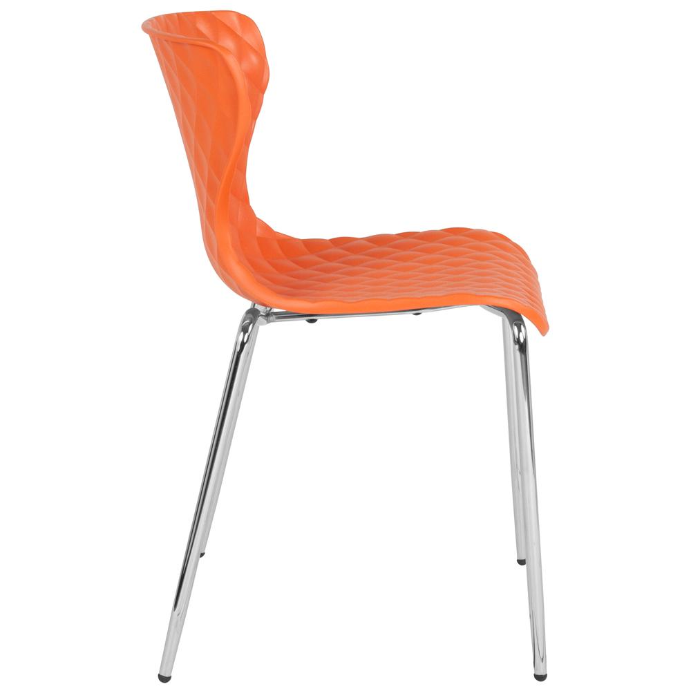 Contemporary Design Orange Plastic Stack Chair. Picture 2