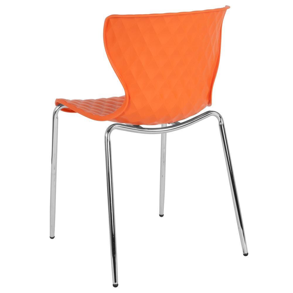 Contemporary Design Orange Plastic Stack Chair. Picture 3
