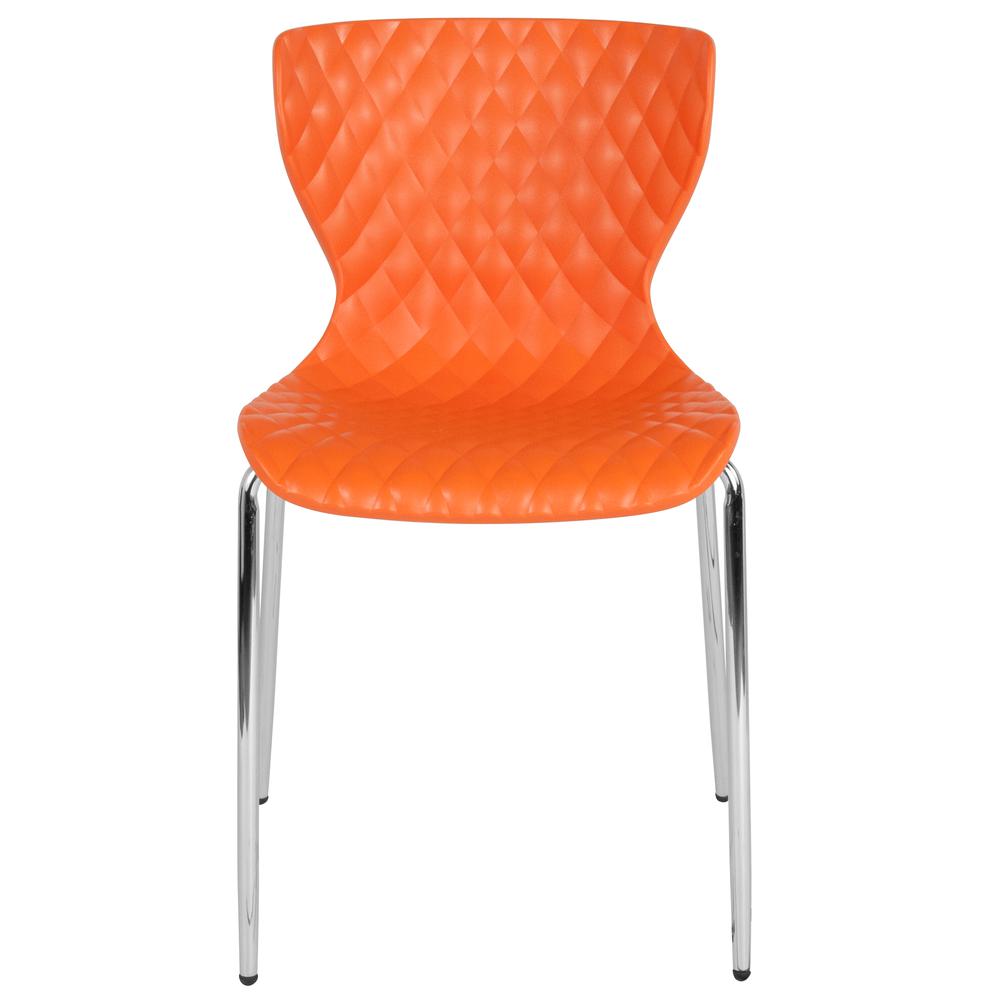 Contemporary Design Orange Plastic Stack Chair. Picture 4