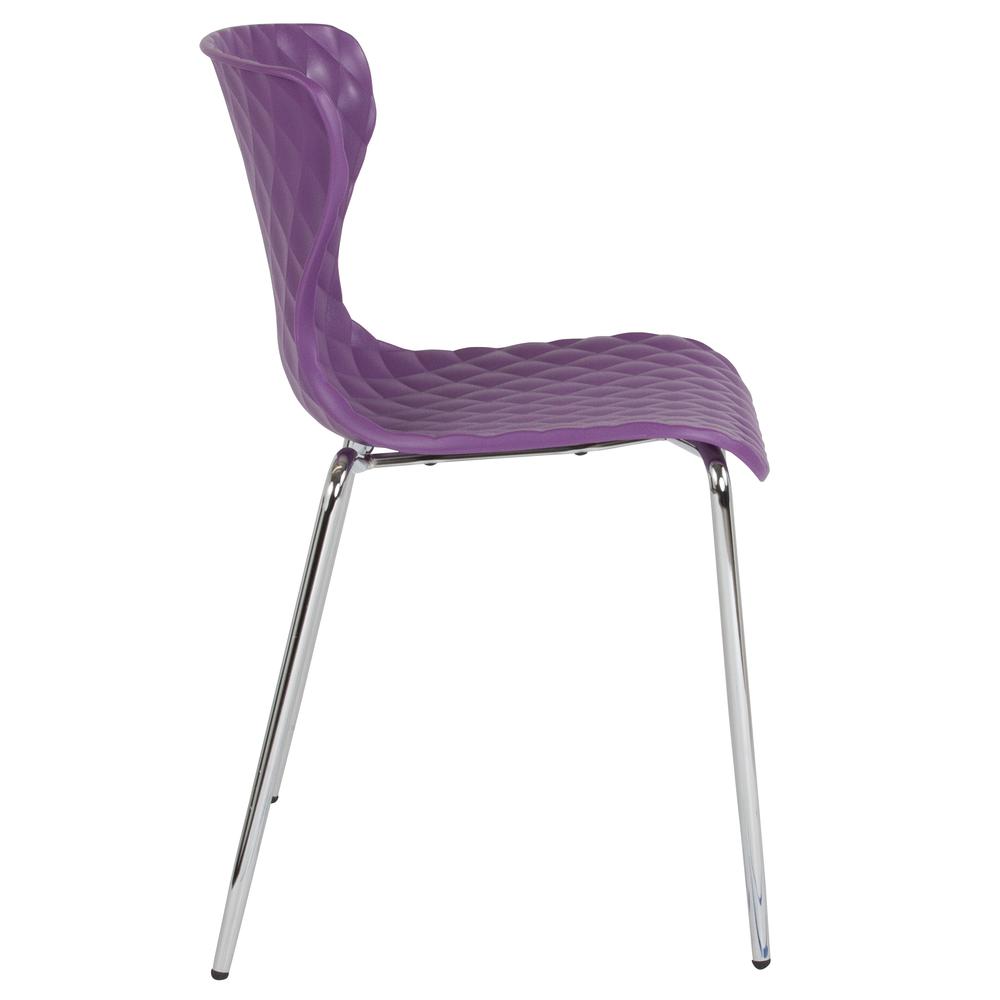 Contemporary Design Purple Plastic Stack Chair. Picture 2