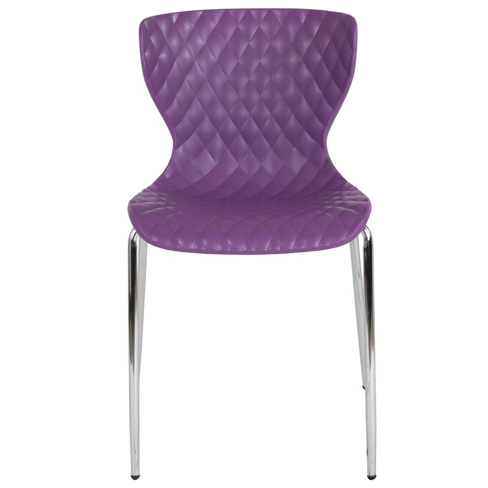 Contemporary Design Purple Plastic Stack Chair. Picture 4