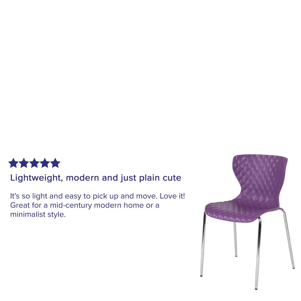 Contemporary Design Purple Plastic Stack Chair. Picture 5