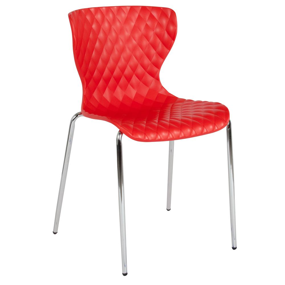 Lowell Contemporary Design Red Plastic Stack Chair. The main picture.