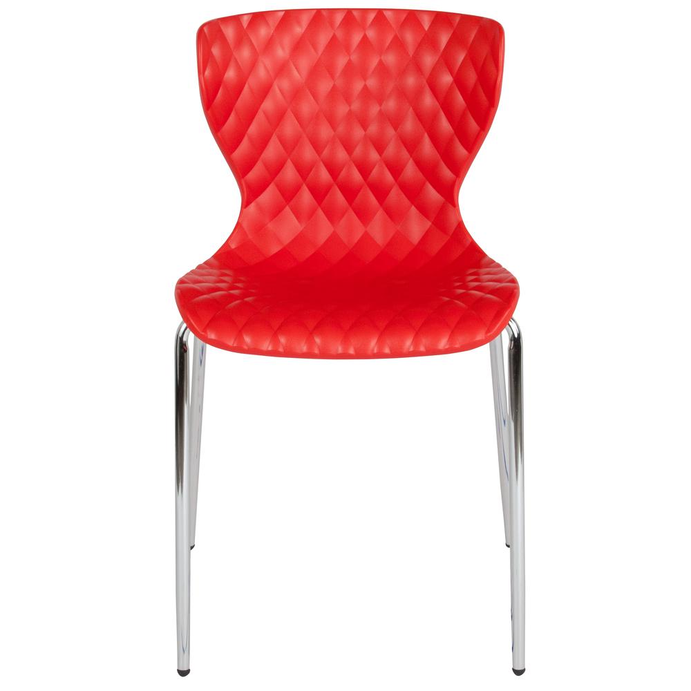 Lowell Contemporary Design Red Plastic Stack Chair. Picture 4