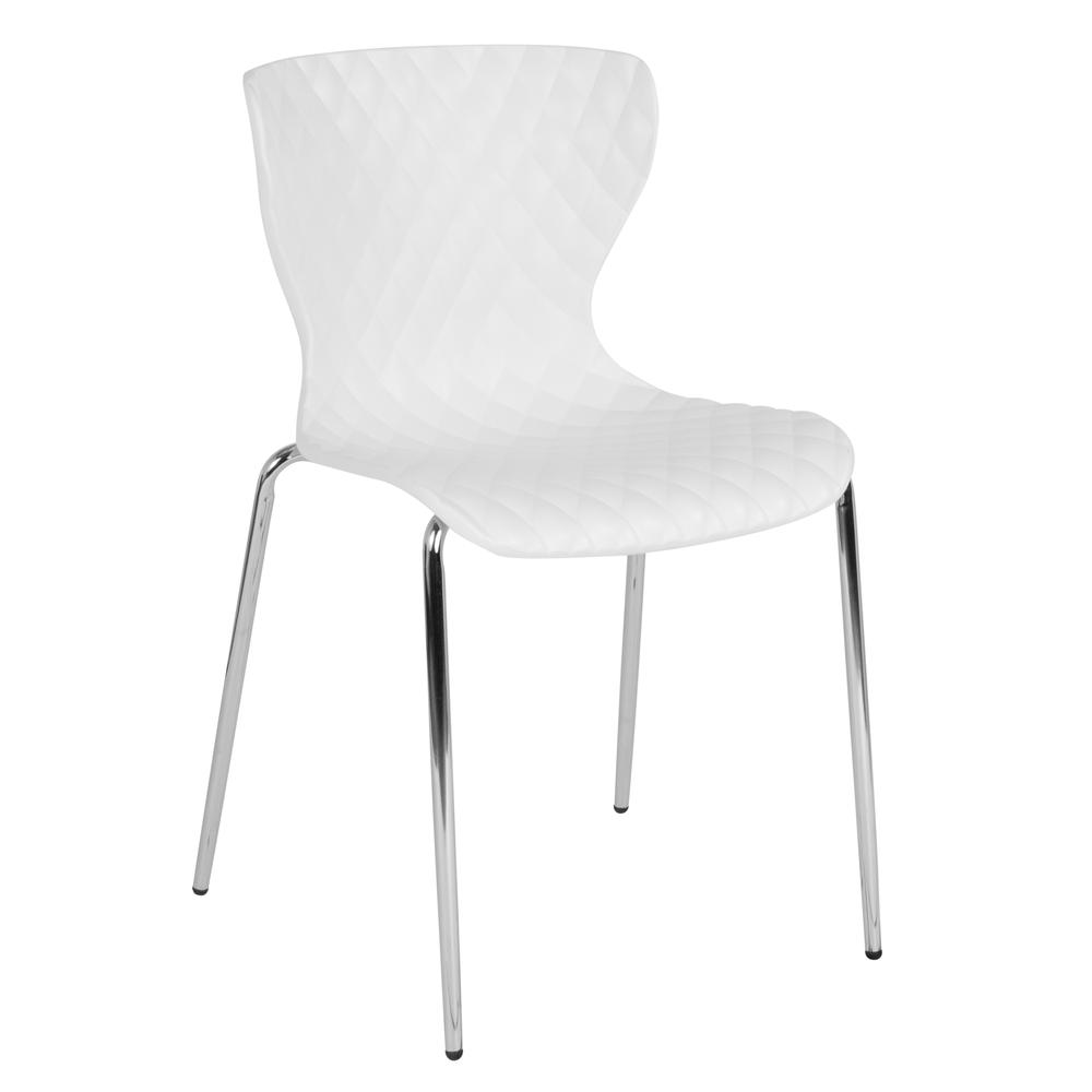 Contemporary Design White Plastic Stack Chair. Picture 1