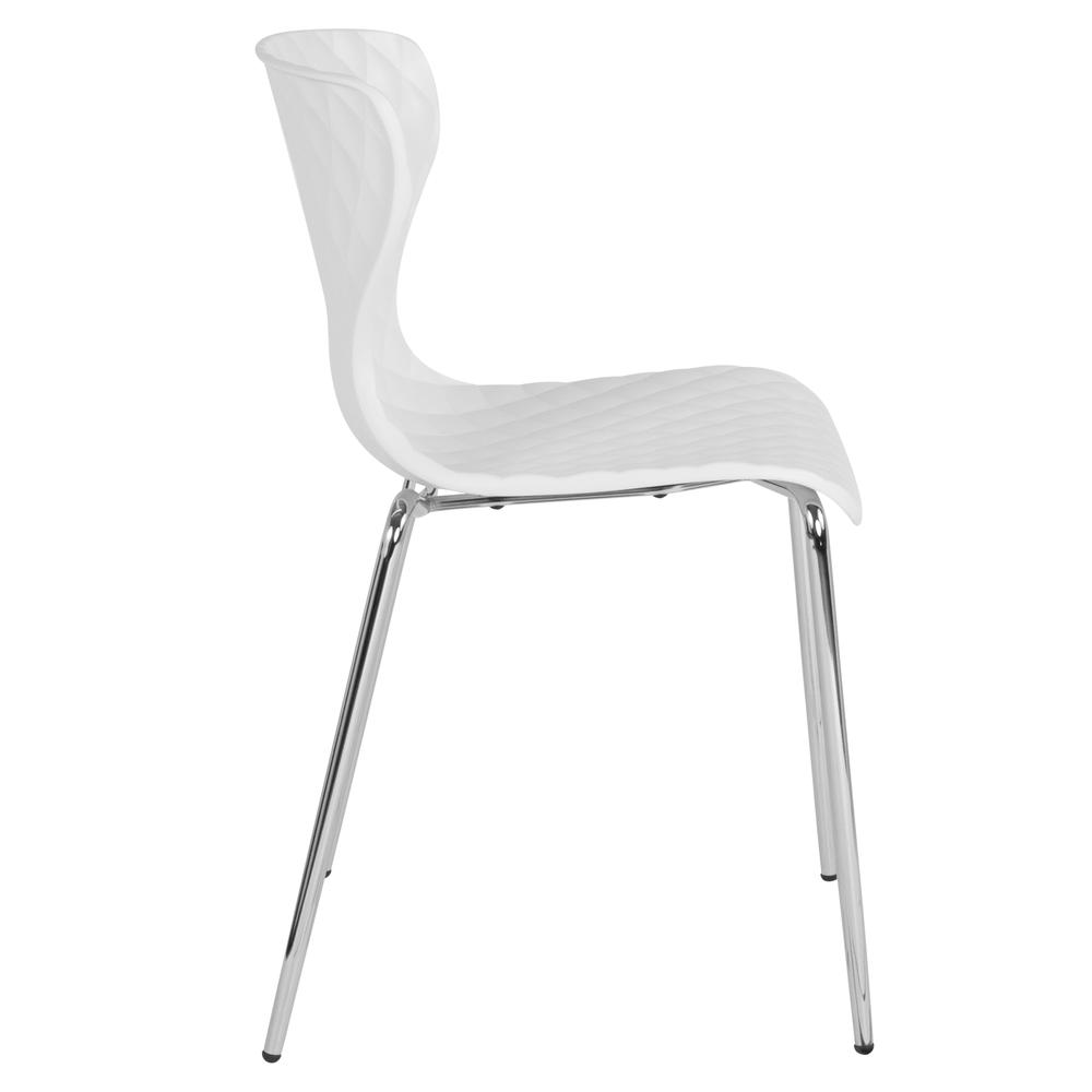 Contemporary Design White Plastic Stack Chair. Picture 2