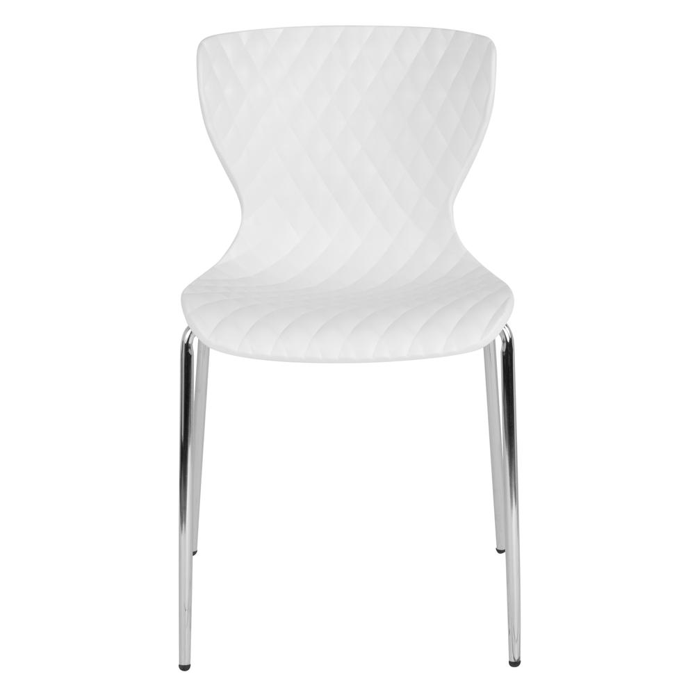 Contemporary Design White Plastic Stack Chair. Picture 4