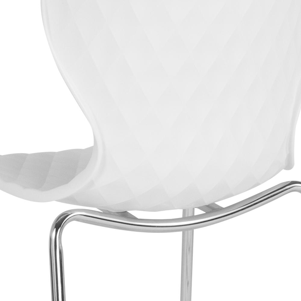 Contemporary Design White Plastic Stack Chair. Picture 6