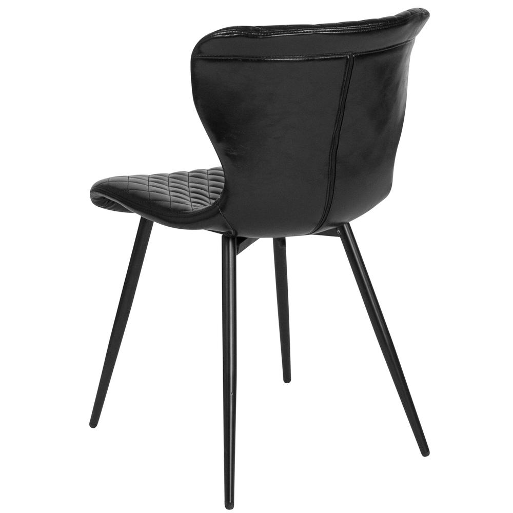 Bristol Contemporary Upholstered Chair in Black Vinyl. Picture 3