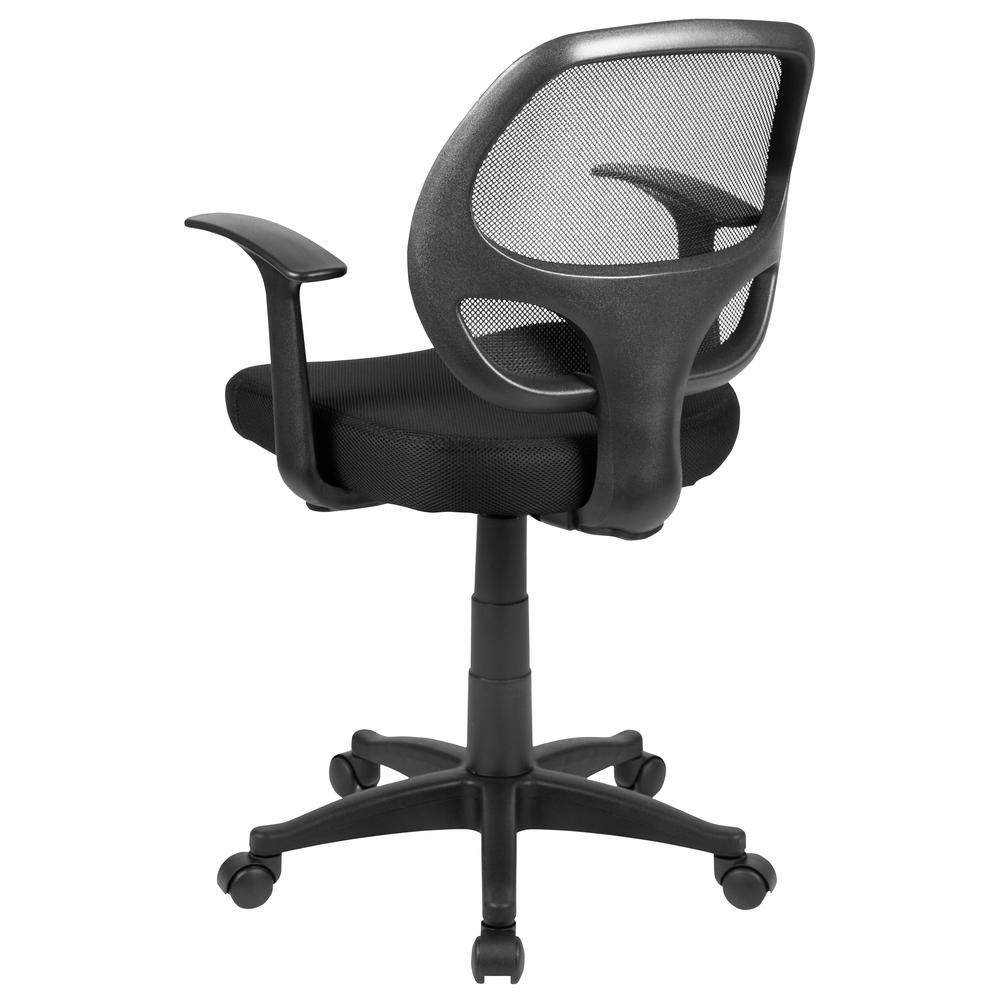 Mid-Back Black Mesh Swivel Ergonomic Task Office Chair with T-Arms - Desk Chair, BIFMA Certified. Picture 4