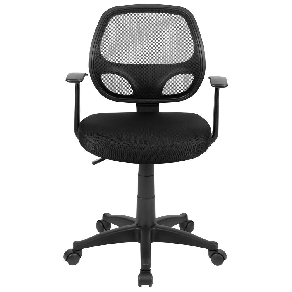Mid-Back Black Mesh Swivel Ergonomic Task Office Chair with T-Arms - Desk Chair, BIFMA Certified. Picture 5