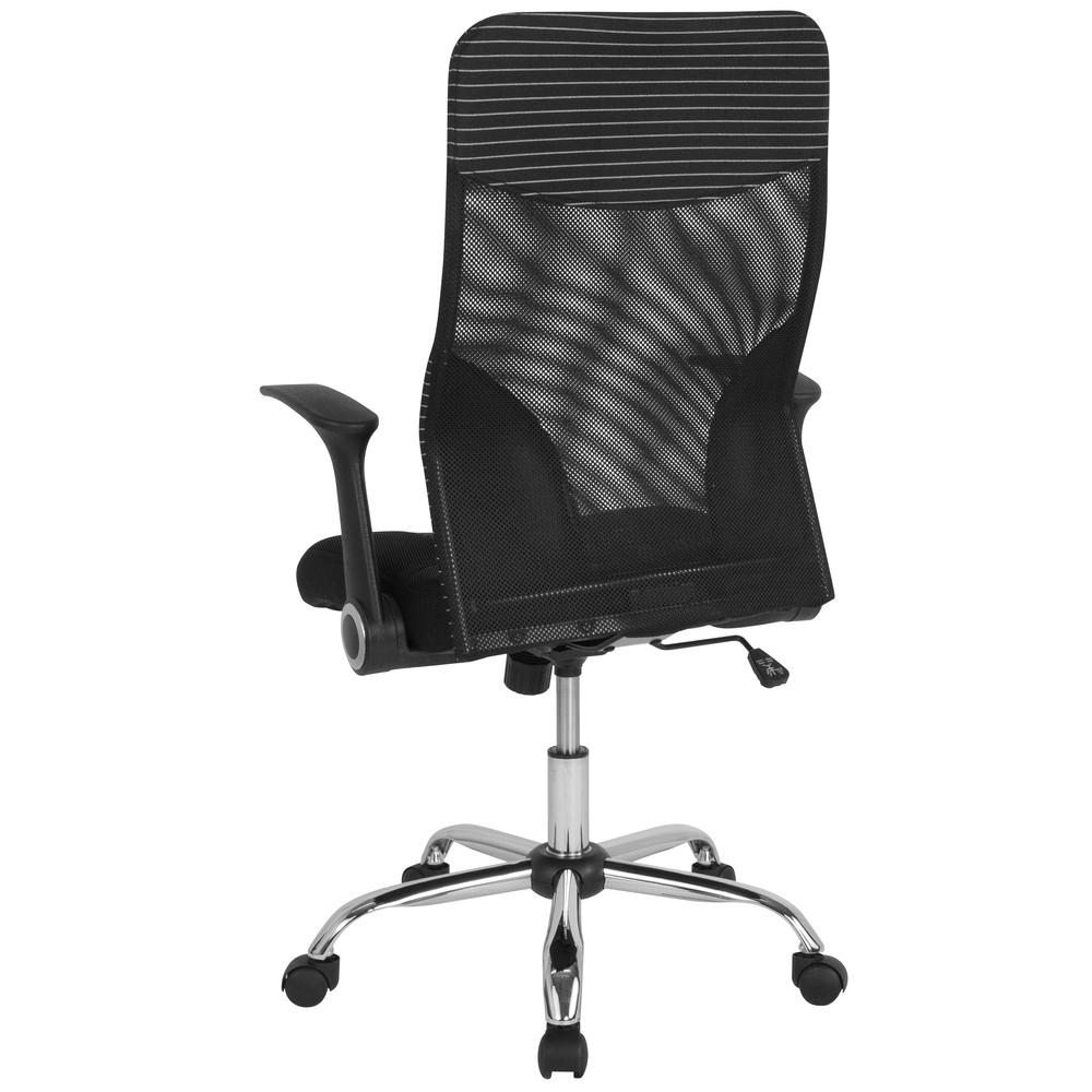 High Back Ergonomic Office Chair with Contemporary Mesh Design in Black and White. Picture 3