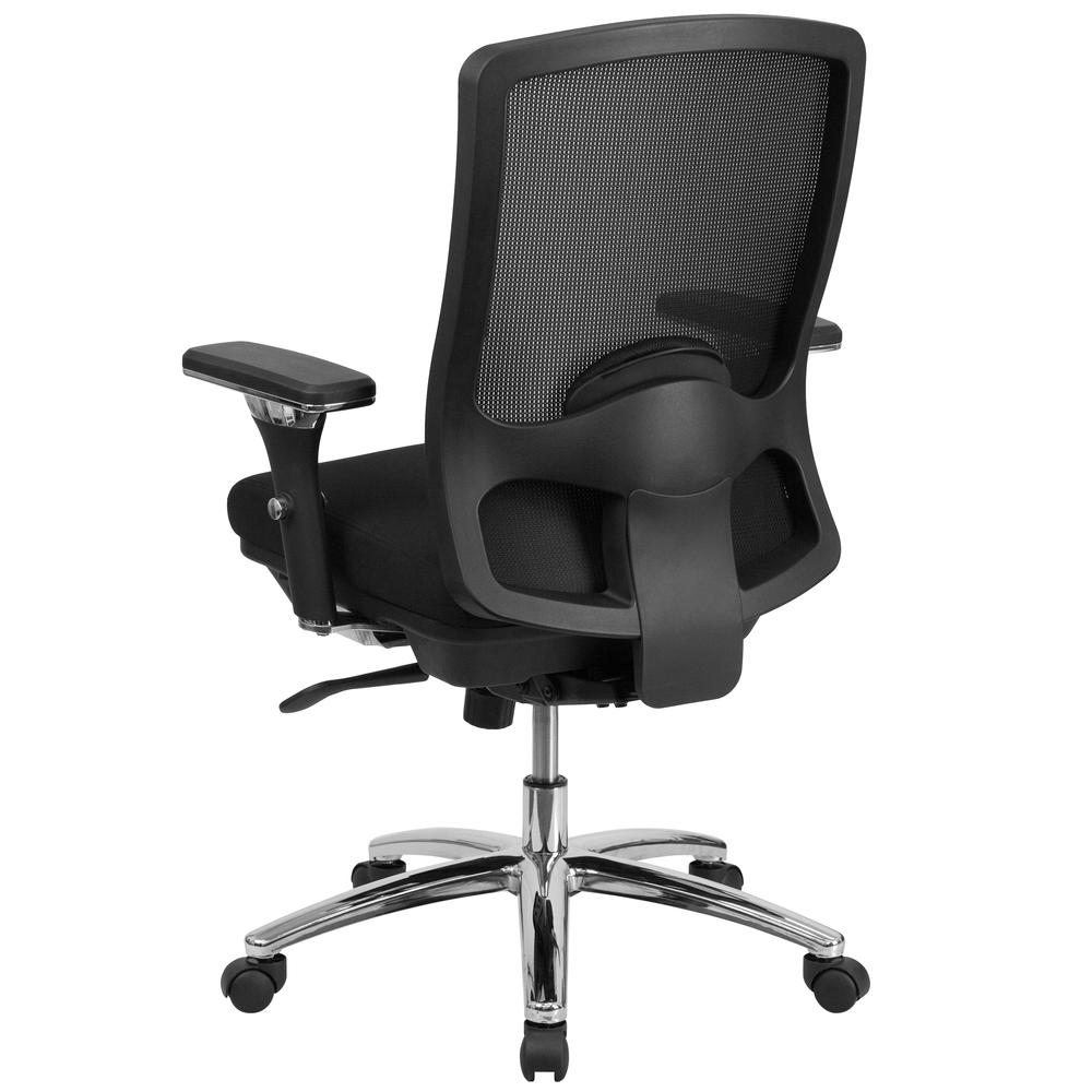 24/7 Intensive Use Big & Tall 350 lb. Rated Black Mesh Multifunction Swivel Ergonomic Office Chair. Picture 3
