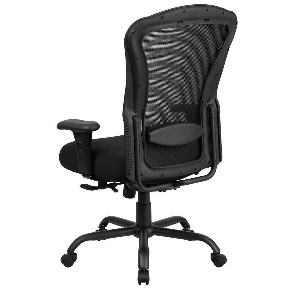 24/7 Intensive Use Big & Tall 400 lb. Rated Black Mesh Multifunction Synchro-Tilt Ergonomic Office Chair. Picture 3