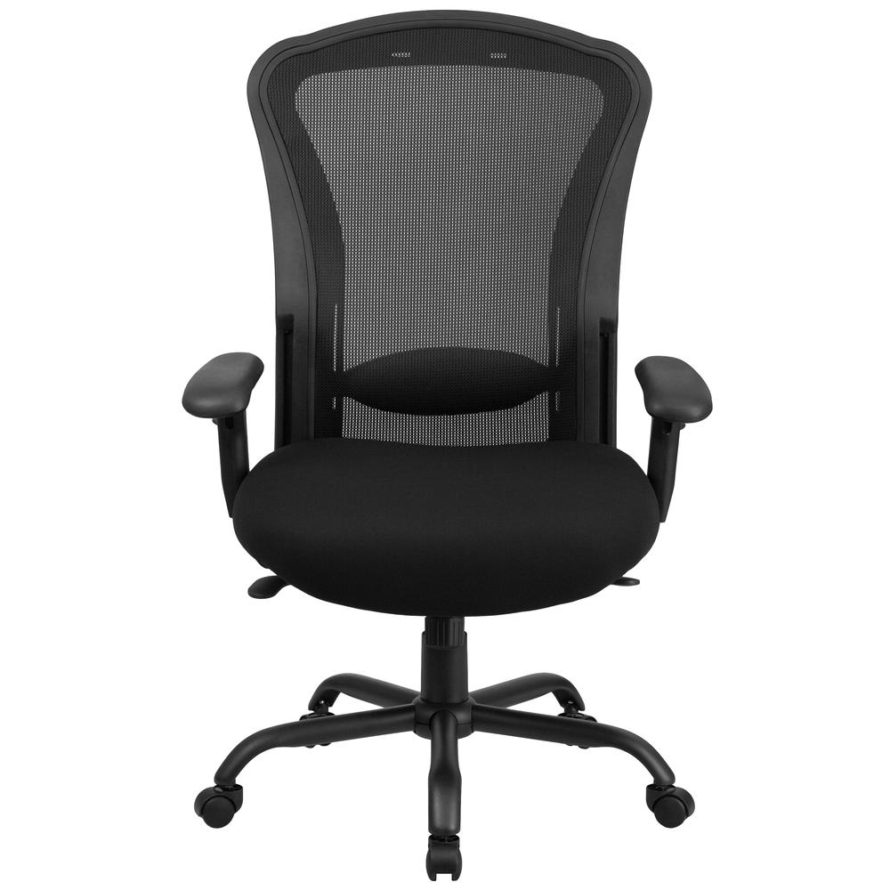 24/7 Intensive Use Big & Tall 400 lb. Rated Black Mesh Multifunction Synchro-Tilt Ergonomic Office Chair. Picture 4
