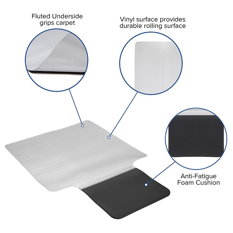 Sit or Stand Mat Anti-Fatigue Support Combined with Floor Protection (36" x 53"). Picture 4