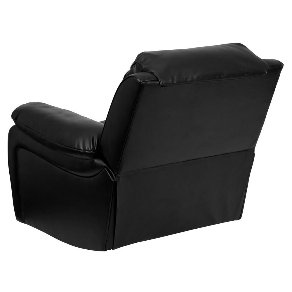 Black LeatherSoft Rocker Recliner + Headrest Cover. Picture 3