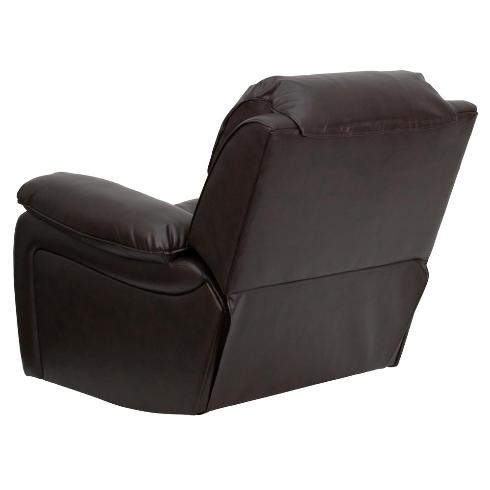 Brown LeatherSoft Rocker Recliner + Headrest Cover. Picture 3