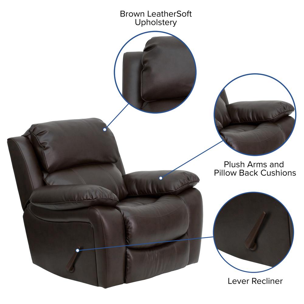 Brown LeatherSoft Rocker Recliner. Picture 5