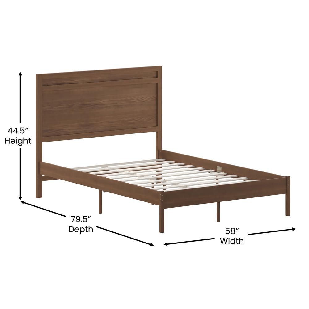 Modern Full Size Wooden Platform Bed with Headboard. Picture 8