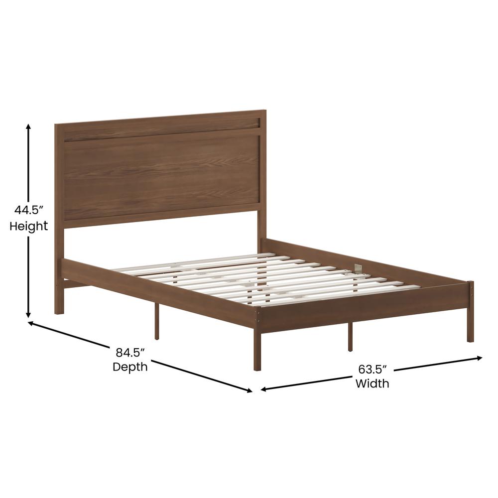 Modern Queen Size Wooden Platform Bed with Headboard. Picture 8