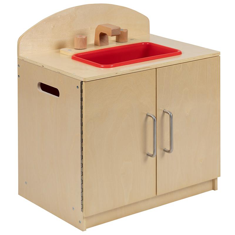 Children's Wooden Kitchen Sink for or Home Use - Safe, Kid Friendly Design. Picture 3